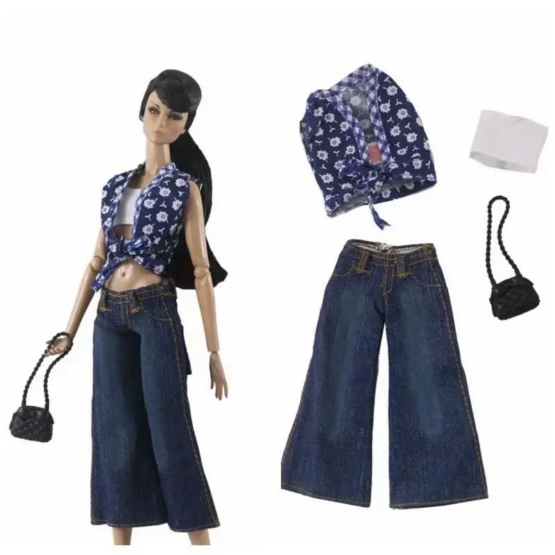 1/6 BJD Clothes for Barbie Doll Clothes Set Blue Floral Sleeveless Shirt Tank Jeans Trousers Handbag 11.5" Dolls Accessories Toy
1/6 BJD Clothes for Barbie Doll Clothes Set Blue Floral Sleeveless Shirt Tank Jeans Trousers Handbag 11.5" Dolls Accessories Toy