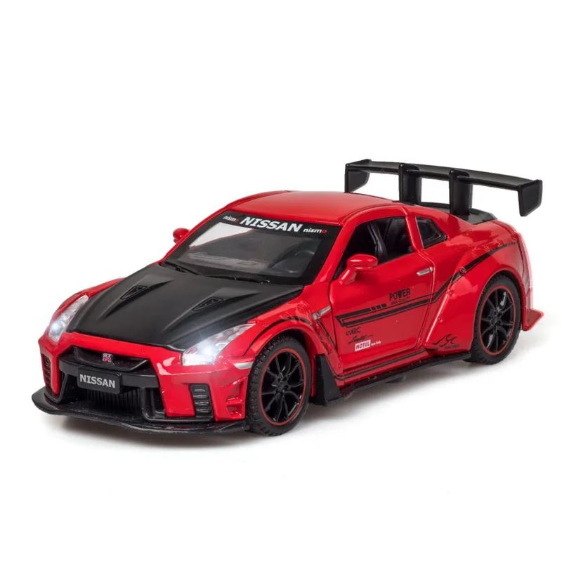 Модель автомобиля Nissan GTR R35, модель автомобиля из сплава со звуком и светом в масштабе 1:32
Модель автомобиля Nissan GTR R35, модель автомобиля из сплава со звуком и светом в масштабе 1:32