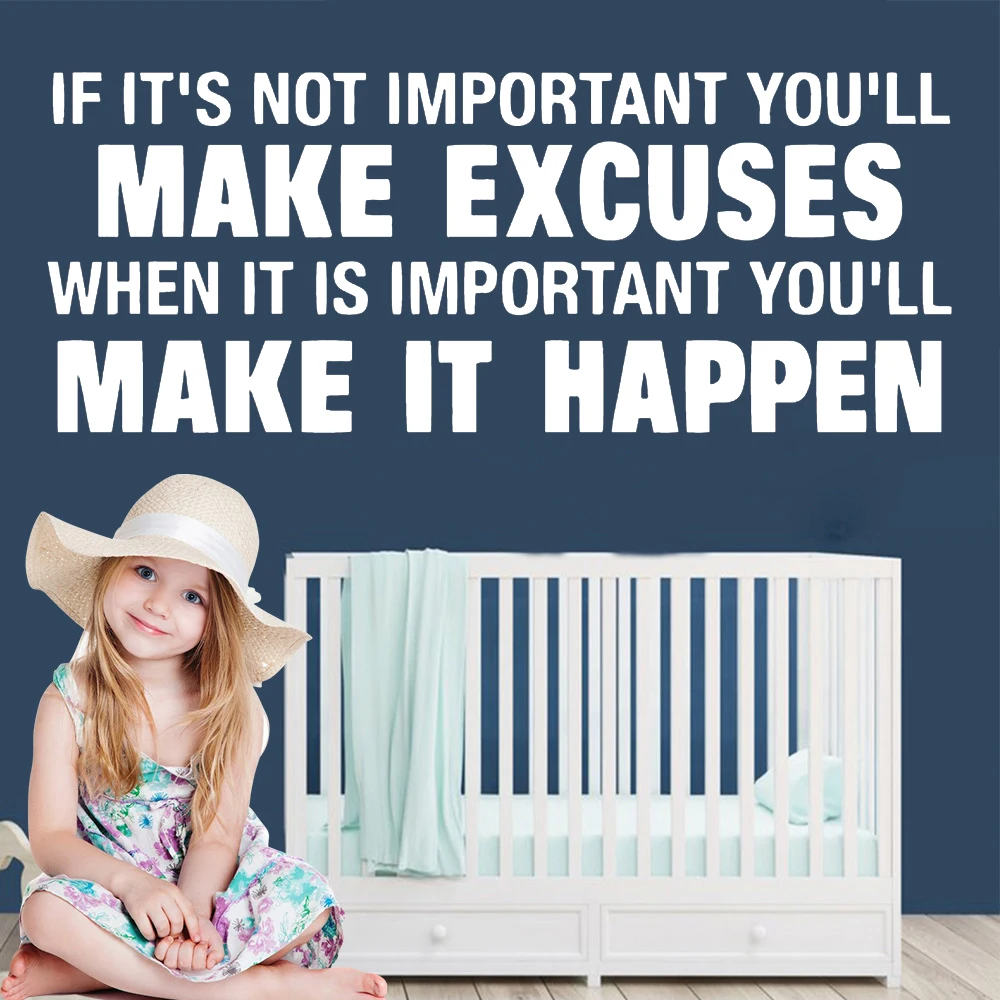 Vinyl Make Excuses Quotes Wall Stickers Wallpaper For GYM Room Mural Poster Livingroom Home Decoration Waterproof Decals HQ1083
Vinyl Make Excuses Quotes Wall Stickers Wallpaper For GYM Room Mural Poster Livingroom Home Decoration Waterproof Decals HQ1083