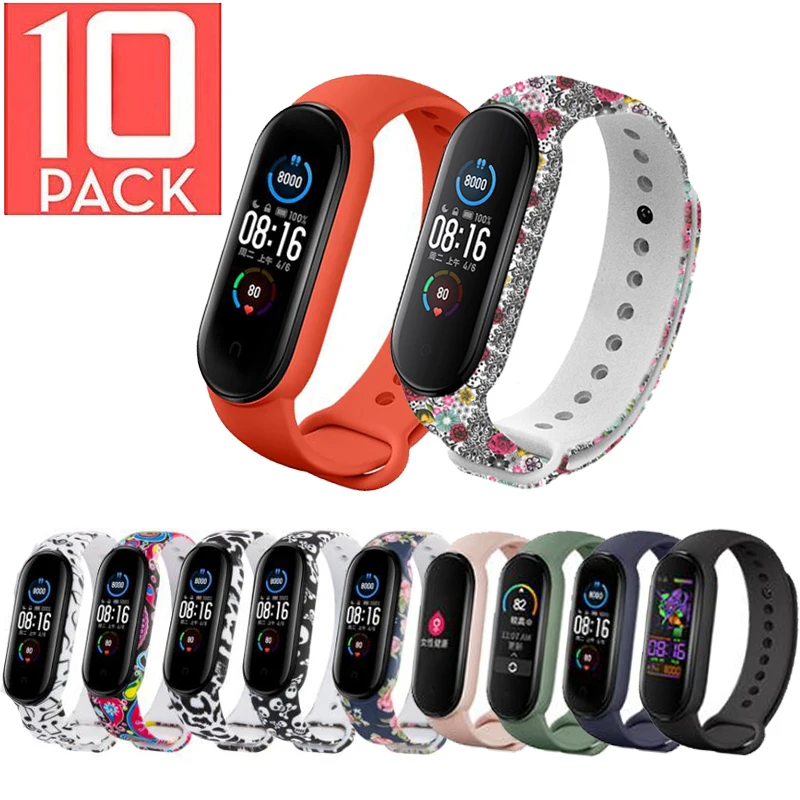 Мягкий силиконовый ремешок на запястье для Xiaomi Mi Band 5 резиновый браслет MiBand 4 3