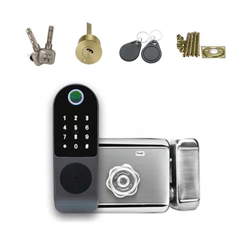 No Wiring Tuya Fingerprint Door Lock Outdoor Gate Lock Password RFID Card Keyless Front Electronic Mortise Lock Home Door Lock
No Wiring Tuya Fingerprint Door Lock Outdoor Gate Lock Password RFID Card Keyless Front Electronic Mortise Lock Home Door Lock