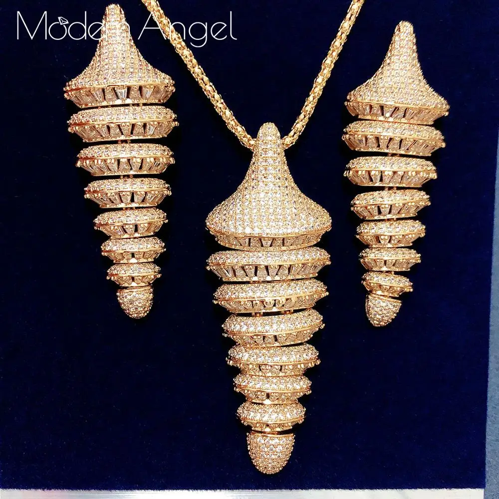 ModemAngel Luxury Ladder Shape 2PCS Cubic Zirconia Gold Color 3Tones Copper Pendant NECKLACE EARRING Sets Women Fashion Jewelry
ModemAngel Luxury Ladder Shape 2PCS Cubic Zirconia Gold Color 3Tones Copper Pendant NECKLACE EARRING Sets Women Fashion Jewelry