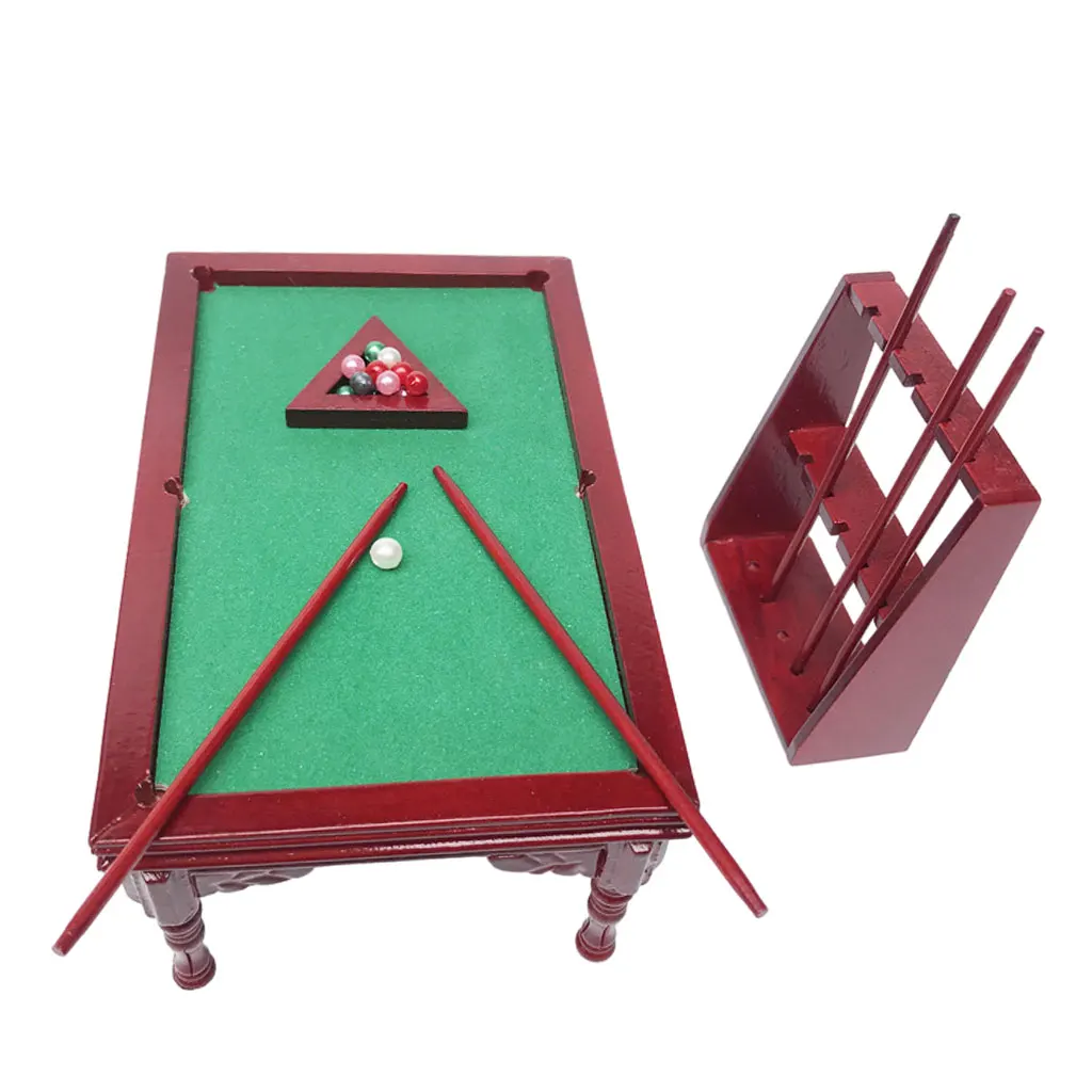 Miniature Doll House 1:12 Wooden Pool Table with Balls and Stand Set Simulation Model Room Furniture Supplies Decor
Miniature Doll House 1:12 Wooden Pool Table with Balls and Stand Set Simulation Model Room Furniture Supplies Decor