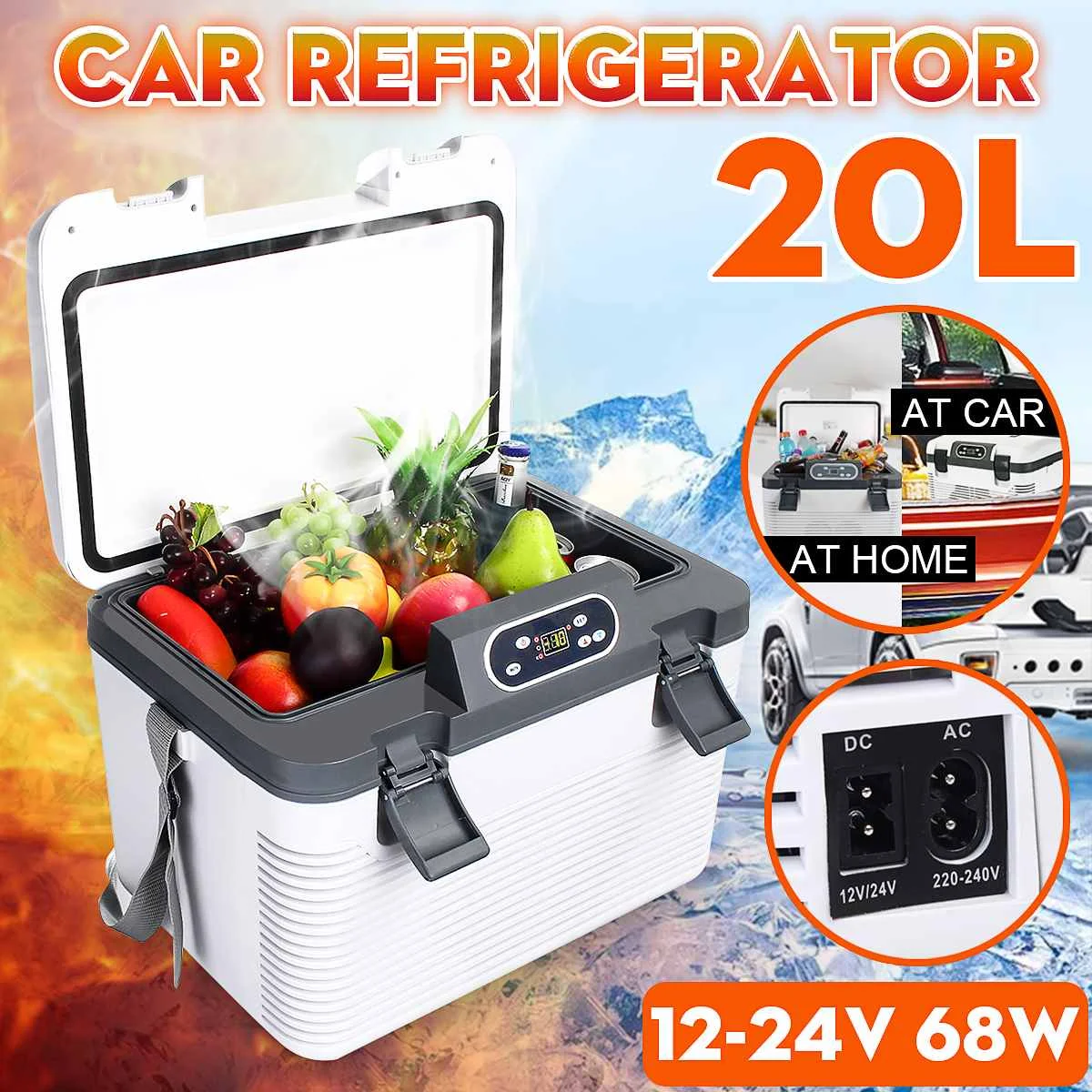 -5~65 Degrees Car Refrigerator 20L Freeze heating DC12-24V/AC220V Fridge Compressor for Car Home Picnic Refrigeration heating
-5~65 Degrees Car Refrigerator 20L Freeze heating DC12-24V/AC220V Fridge Compressor for Car Home Picnic Refrigeration heating