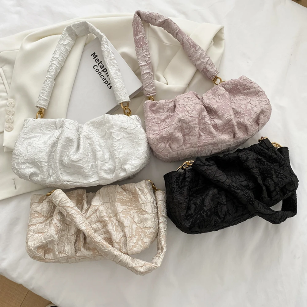 Women's Bag Fashion Design Pleated Flower Printing Cloth Shoulder Underarn Bag Casual Ladies Small Chain Purse Shopper Handbags
Women's Bag Fashion Design Pleated Flower Printing Cloth Shoulder Underarn Bag Casual Ladies Small Chain Purse Shopper Handbags
