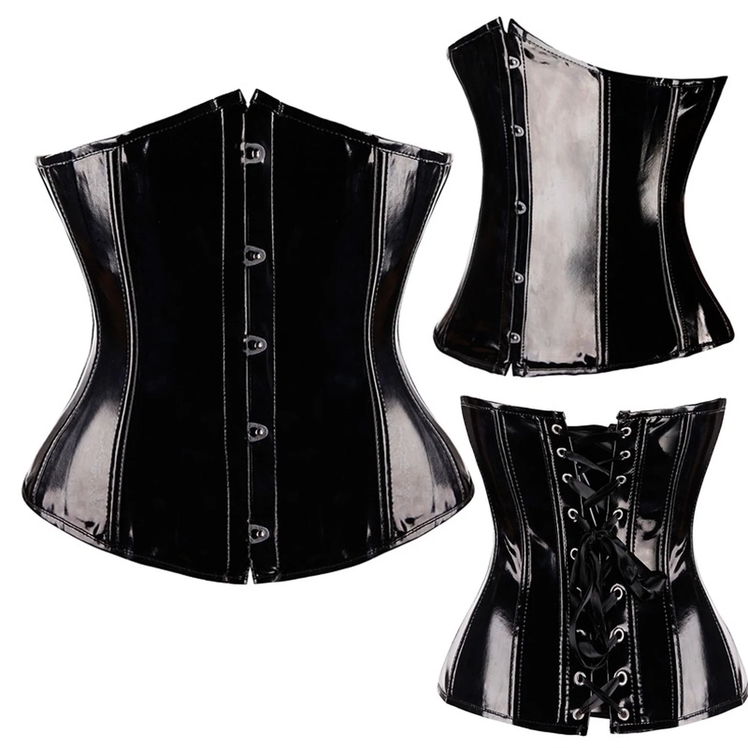 New Ladies Slimming Sexy PVC Lingerie Plastic Steel Boned Corset Hot Wide Underbust Waist Belt Corset Top Plus Size Corselet
New Ladies Slimming Sexy PVC Lingerie Plastic Steel Boned Corset Hot Wide Underbust Waist Belt Corset Top Plus Size Corselet