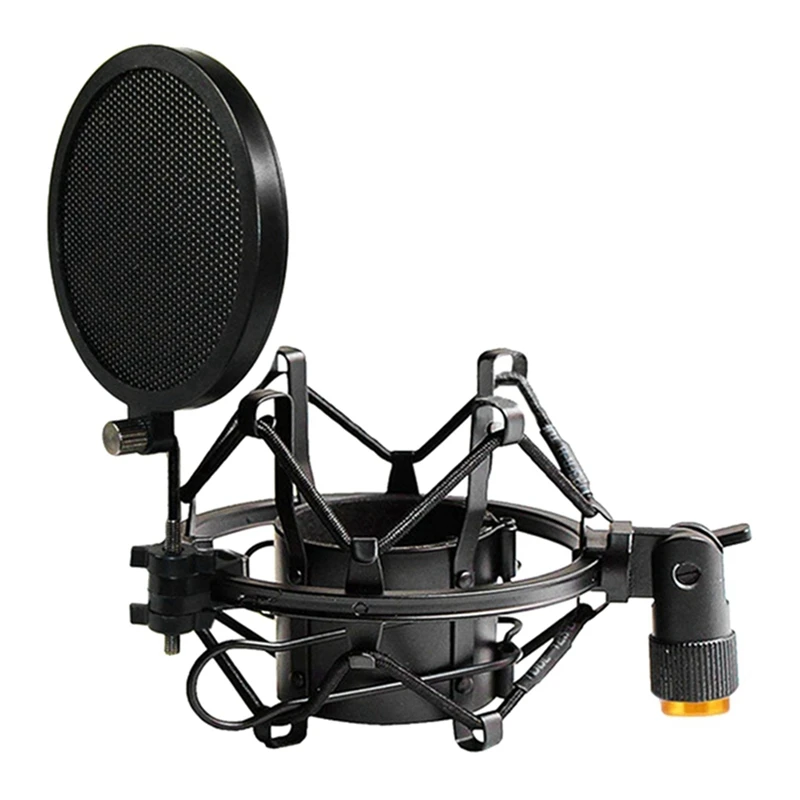 Microphone Shock Mount with Double Mesh Filter Adjustable Anti Vibration High Isolation Metal Mic Mount Holder Clip
Microphone Shock Mount with Double Mesh Filter Adjustable Anti Vibration High Isolation Metal Mic Mount Holder Clip