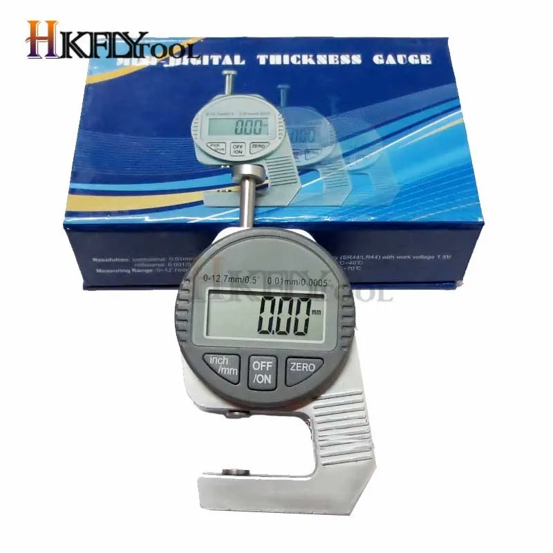 0-12.7mm Portable mini Precise Digital Thickness Gauge Meter Tester Micrometer sharp head thickness measurement tool 0 to 10mm 
0-12.7mm Portable mini Precise Digital Thickness Gauge Meter Tester Micrometer sharp head thickness measurement tool 0 to 10mm