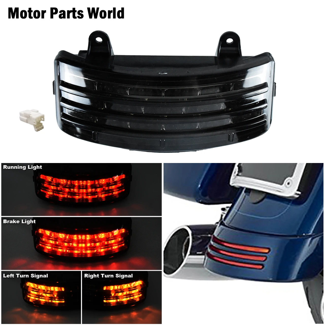 Motorcycle Fender Tip Light Tri-Bar LED Rear Tail Brake Lights For Harley Touring Street Glide Road Glide FLHX FLTRX 2006-2013
Motorcycle Fender Tip Light Tri-Bar LED Rear Tail Brake Lights For Harley Touring Street Glide Road Glide FLHX FLTRX 2006-2013