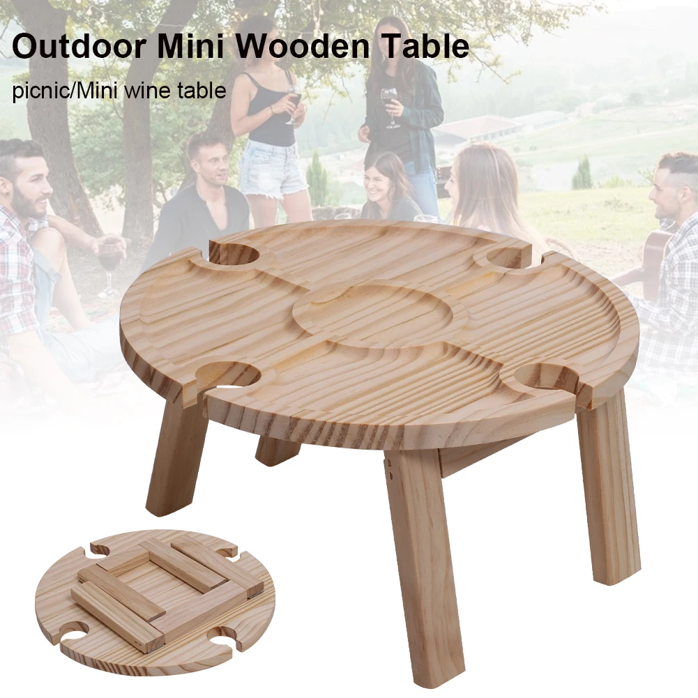 Mini Wooden Table Portable Foldable Picnic Table with Glass Holder Compartmental Dishes Beach Table for Outdoor Camping
Mini Wooden Table Portable Foldable Picnic Table with Glass Holder Compartmental Dishes Beach Table for Outdoor Camping