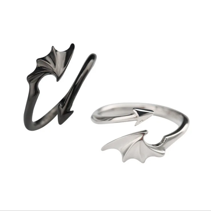Punk Women Men 2021 Fashion Angel Devil Wings Lovers Cool Rings Korea Simple Adjustable Ring Gothic Men Women Halloween Jewelry
Punk Women Men 2021 Fashion Angel Devil Wings Lovers Cool Rings Korea Simple Adjustable Ring Gothic Men Women Halloween Jewelry