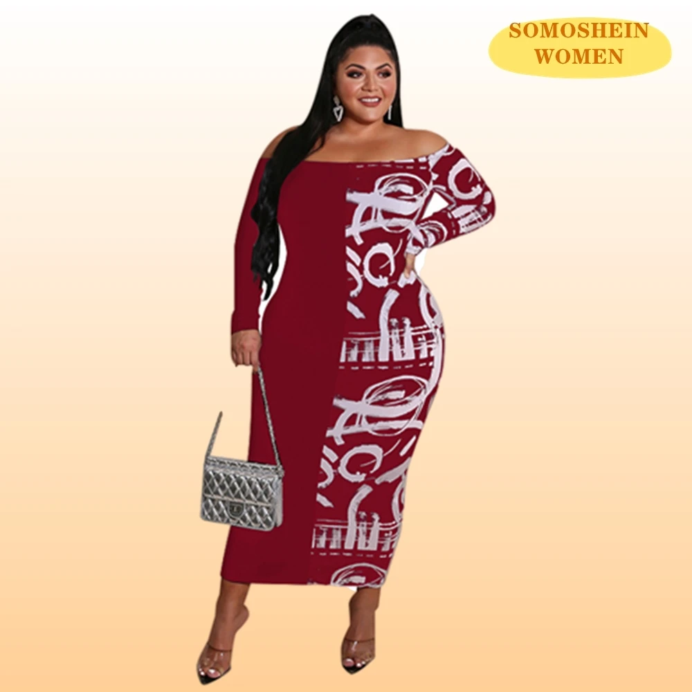 Somoshein Plus Size Women's Clothing Slash Neck Sexy Streetwear L-5XL Fashion Print Maxi Dress Casual Bodycom Dresses for Woman
Somoshein Plus Size Women's Clothing Slash Neck Sexy Streetwear L-5XL Fashion Print Maxi Dress Casual Bodycom Dresses for Woman