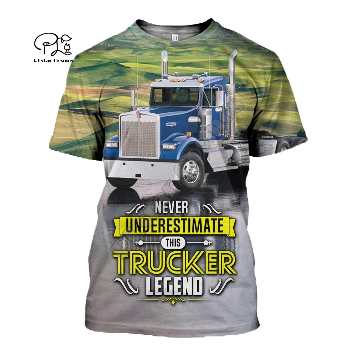 PLstar Cosmos 2021NewFashion 3DPrint Trucker Anime Job Worker Unisex Men/Women Harajuku Streetwear Funny Short Sleeve T-shirt W1