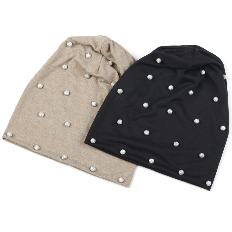 Woman Men Cotton Fashion Beanie Hat Solid Color Skull Caps With Silver Beads Accessories For Adults Unisex Casual Beanies Cap
Woman Men Cotton Fashion Beanie Hat Solid Color Skull Caps With Silver Beads Accessories For Adults Unisex Casual Beanies Cap