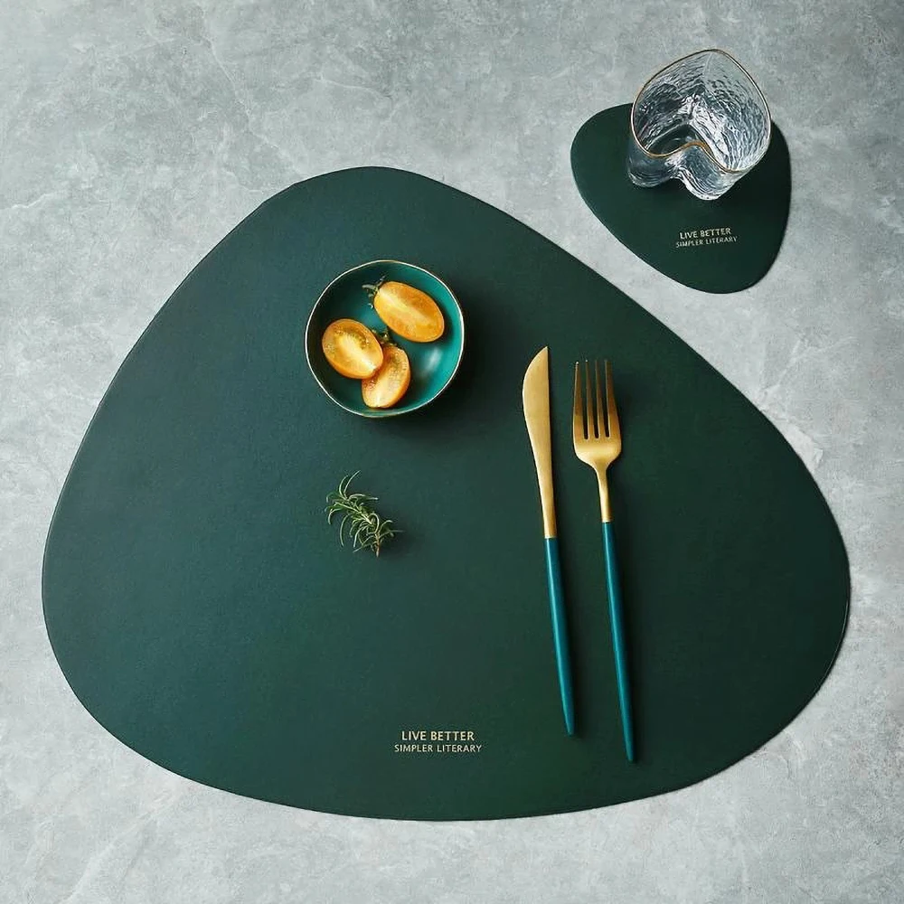 Tableware Pad Placemat Table Mat PU Leather Heat Insulation Non-Slip Simple Placemats Disc Coaster Placemat for Dining Table 
Tableware Pad Placemat Table Mat PU Leather Heat Insulation Non-Slip Simple Placemats Disc Coaster Placemat for Dining Table