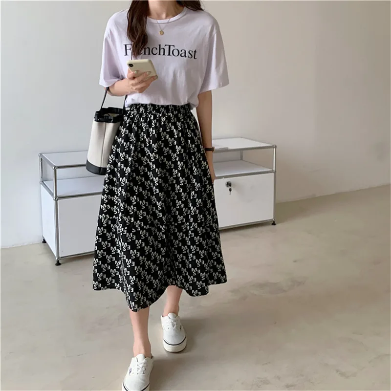 Комфортная Стильная летняя женская юбка Limiguyue средней длины с буквенным принтом и эластичной талией, трапециевидная Высококачественная то... 
Комфортная Стильная летняя женская юбка Limiguyue средней длины с буквенным принтом и эластичной талией, трапециевидная Высококачественная то...