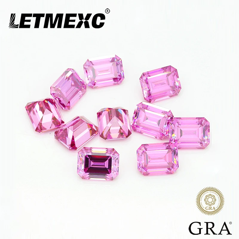 Letmexc Loose Pink Moissanite Diamond Emerald Cut 5X7mm 1 Carat VVS1 for Custom Jewelry with Certificate
Letmexc Loose Pink Moissanite Diamond Emerald Cut 5X7mm 1 Carat VVS1 for Custom Jewelry with Certificate