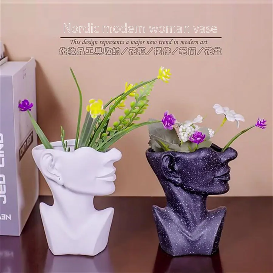 Nordic Goddess Vase Resin Plant Succulent Flower Pots Pen Holder Dresser MakeUp Brush Storage Bucket Home Decor Ornaments Crafts
Nordic Goddess Vase Resin Plant Succulent Flower Pots Pen Holder Dresser MakeUp Brush Storage Bucket Home Decor Ornaments Crafts