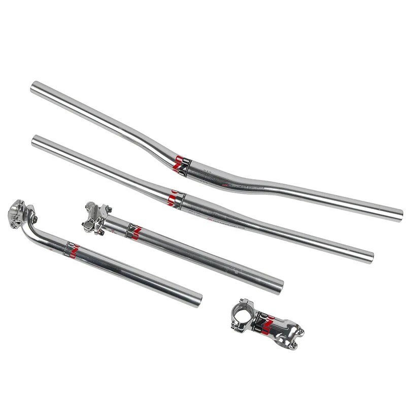 Bicycle Red Logo Handlebar Aluminium Alloy UNO Mountain Bike 7/17 Degree Stem Silver Seat Post Three Piece Set
Bicycle Red Logo Handlebar Aluminium Alloy UNO Mountain Bike 7/17 Degree Stem Silver Seat Post Three Piece Set