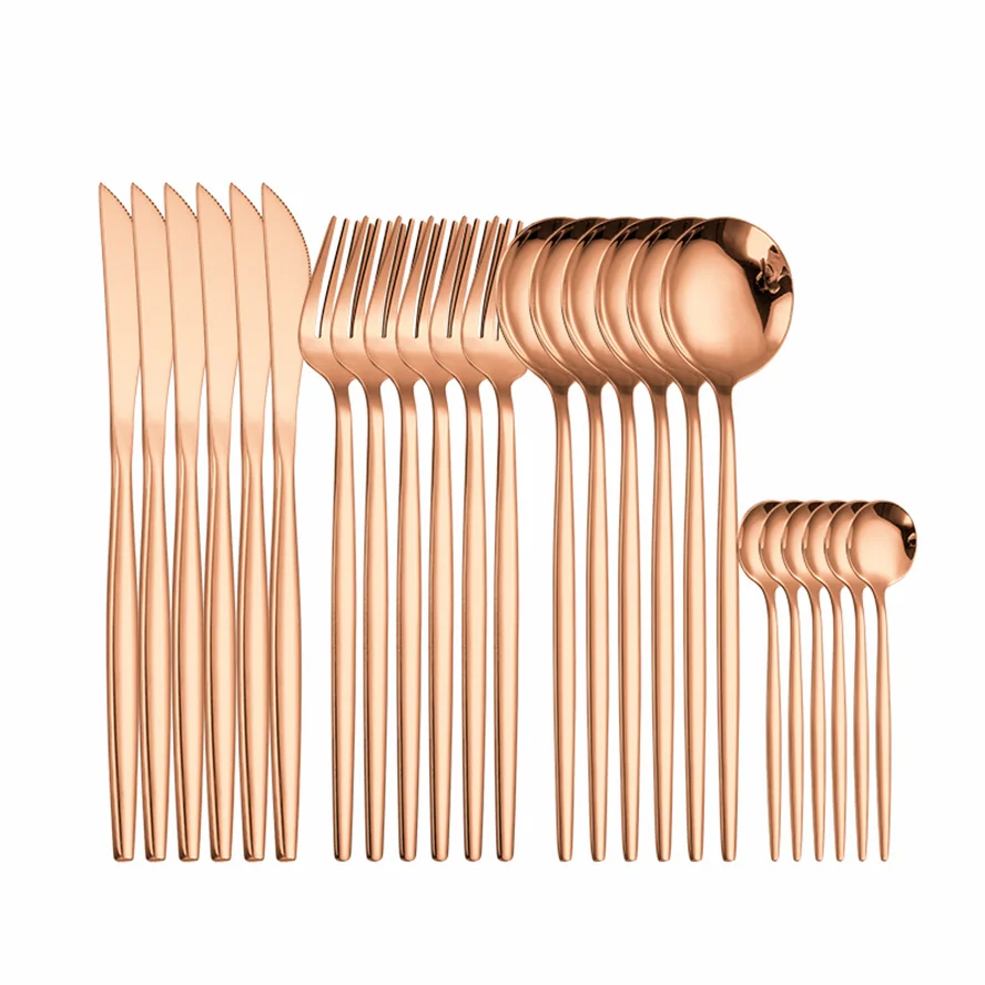 Rose Gold Cutlery Set Stainless Steel Dinnerware Set Fork Knife Spoon Kitchen Utensils Flatware Set Party Tableware Dropshipping
Rose Gold Cutlery Set Stainless Steel Dinnerware Set Fork Knife Spoon Kitchen Utensils Flatware Set Party Tableware Dropshipping