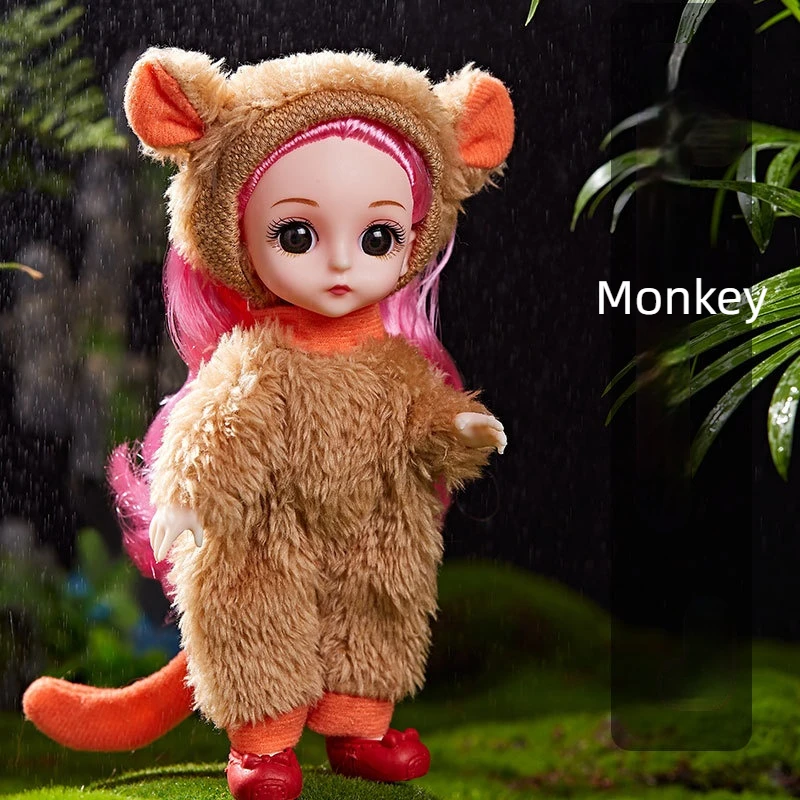 1/12 BJD doll 16 cm cute animal dress for little girl 13 movable joint doll toy Fahion dress hairdressing DIY toy gift
1/12 BJD doll 16 cm cute animal dress for little girl 13 movable joint doll toy Fahion dress hairdressing DIY toy gift
