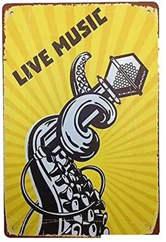 Live Music Vintage Style Metal Sign Iron Painting for Indoor & Outdoor Home Bar Coffee Kitchen Wall Decor 20x 30 cm
Live Music Vintage Style Metal Sign Iron Painting for Indoor & Outdoor Home Bar Coffee Kitchen Wall Decor 20x 30 cm