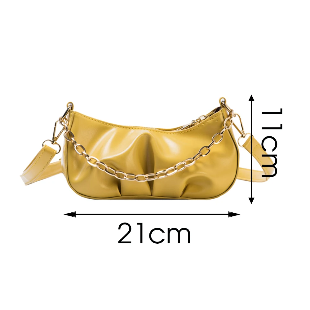 Luxury Chains Shoulder Bag Women Pleated Crossbody Bag Fashion PU Leather Messenger Bag Designer Armpit Bag New Lady Handbag sac
Luxury Chains Shoulder Bag Women Pleated Crossbody Bag Fashion PU Leather Messenger Bag Designer Armpit Bag New Lady Handbag sac
