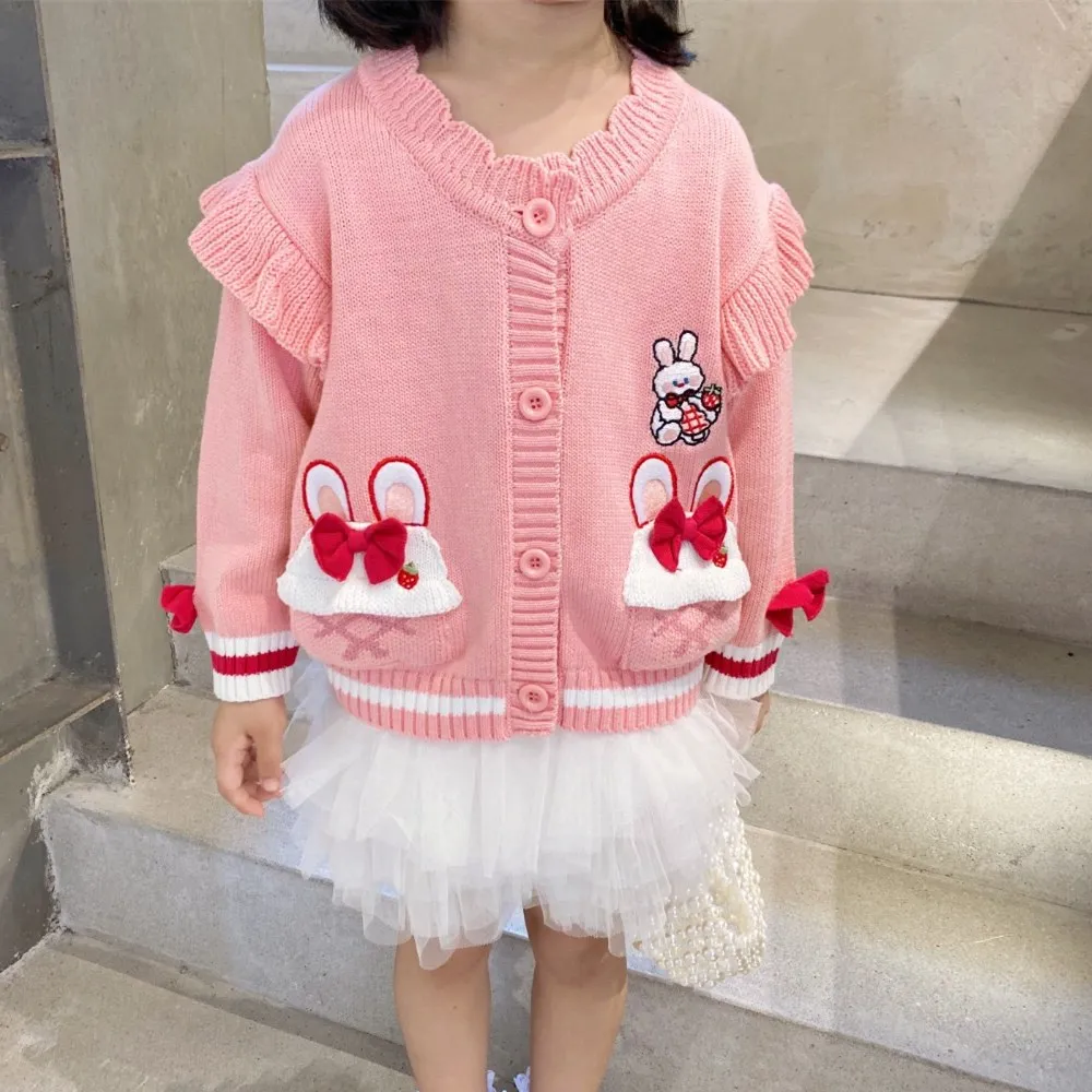 Осенне-зимнее Детское пальто, милый вязаный кардиган с трехмерными карманами в виде кролика для девочек
Осенне-зимнее Детское пальто, милый вязаный кардиган с трехмерными карманами в виде кролика для девочек