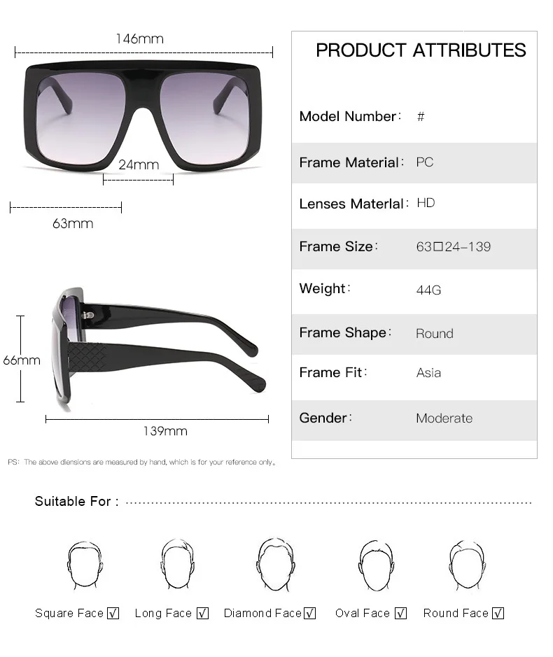 New Fashion Big Frame Sunglasses European and American Stars Joker Sunglasses Female INS Sunglasses
New Fashion Big Frame Sunglasses European and American Stars Joker Sunglasses Female INS Sunglasses