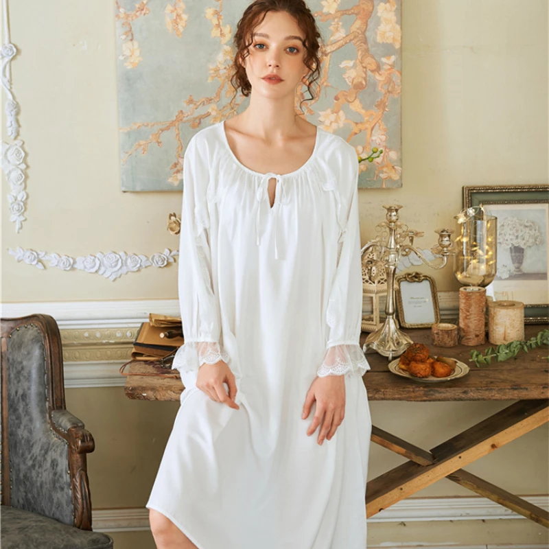 Women Cotton Night Gown Long Night Dress Victorian Lace Peignoir Princess Sleepwear Fairy Nighty Lady Romantic Vintage Nightgown
Women Cotton Night Gown Long Night Dress Victorian Lace Peignoir Princess Sleepwear Fairy Nighty Lady Romantic Vintage Nightgown