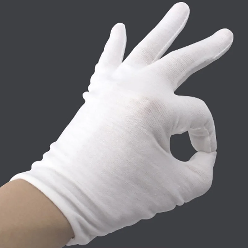 Перчатки унисекс хлопковые с полными пальцами варежки для официантов водителей
