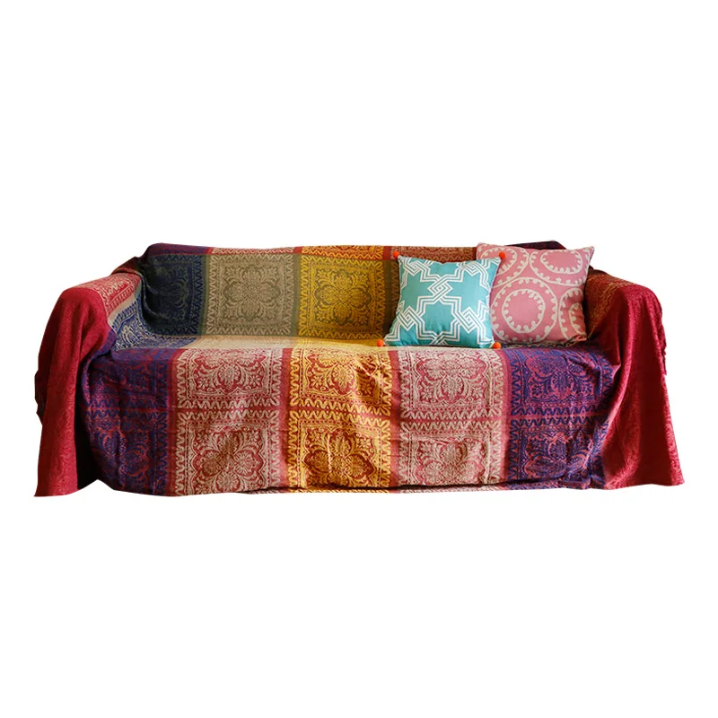 

Boho Throw Blanket, Colorful Chenille Woven Bohemian Sofa Recliner Loveseat Furniture Cover Aztec Hippie Throws Blankets