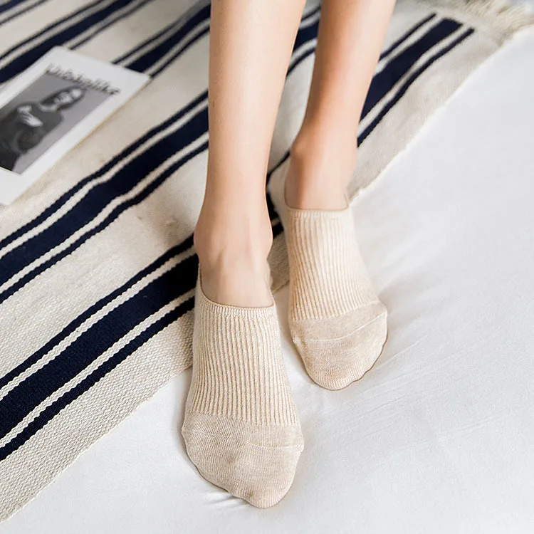 Носки невидимки женские из бамбука удобные хлопковые короткие носки до