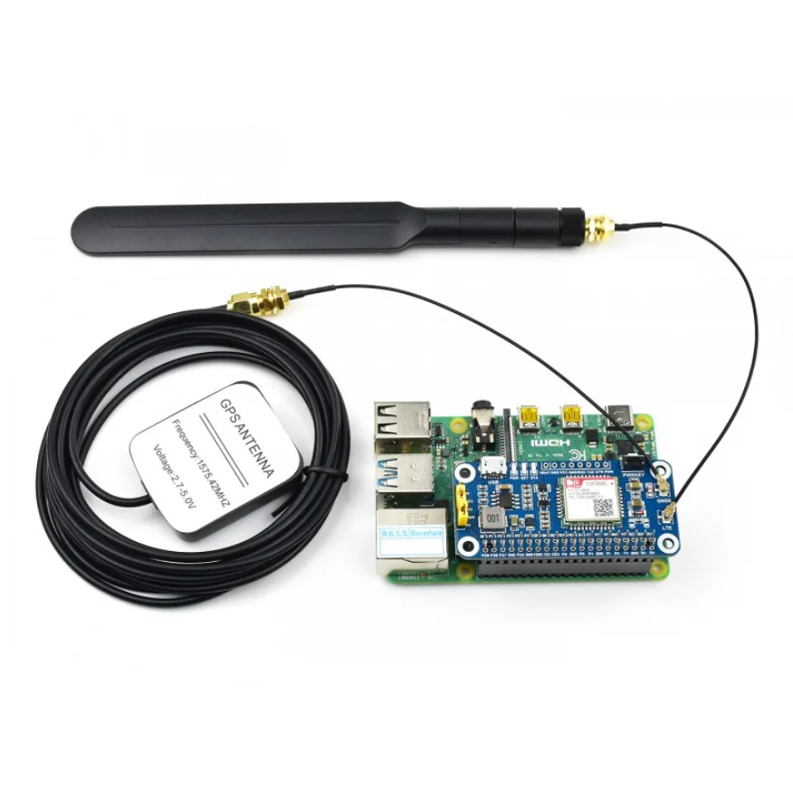 Шляпа Waveshare NB-IoT/Cat-M (eMTC)/GNSS для Raspberry Pi на основе SIM7080G применима по всему миру -