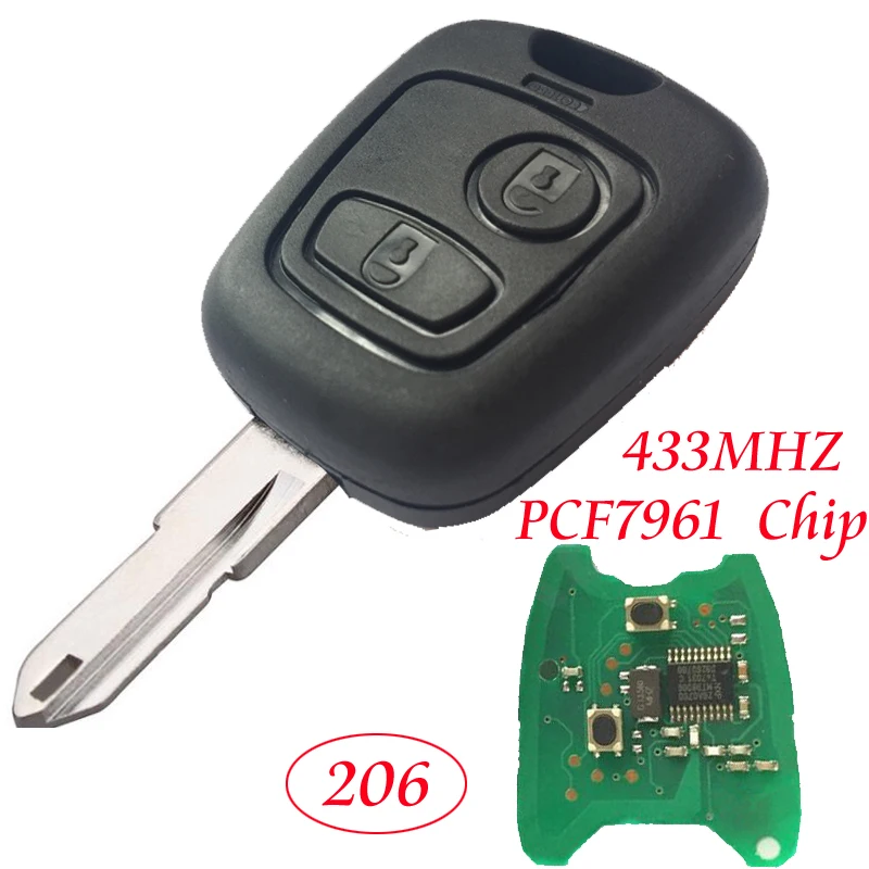 2 Button Remote Key For PEUGEOT 206 Car Key With Chip PCF7961 ID46 433MHZ &Circuit board &NE73 Uncut blade Complete Control key
2 Button Remote Key For PEUGEOT 206 Car Key With Chip PCF7961 ID46 433MHZ &Circuit board &NE73 Uncut blade Complete Control key