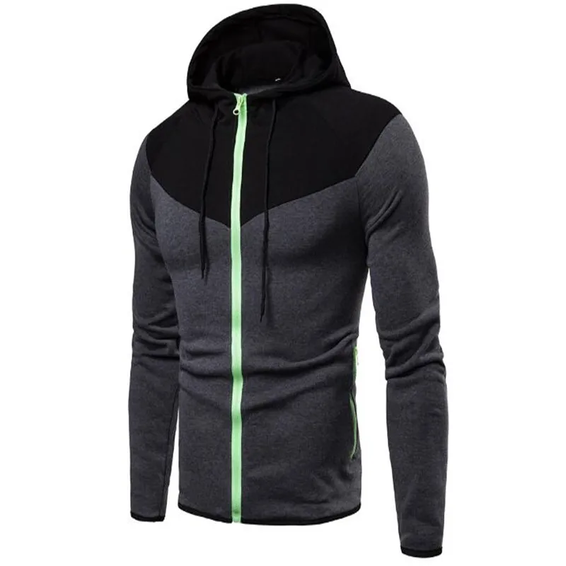 New autumn/winter hoodie style zipper slim creative patchwork color men's long-sleeved casual hoodie
New autumn/winter hoodie style zipper slim creative patchwork color men's long-sleeved casual hoodie