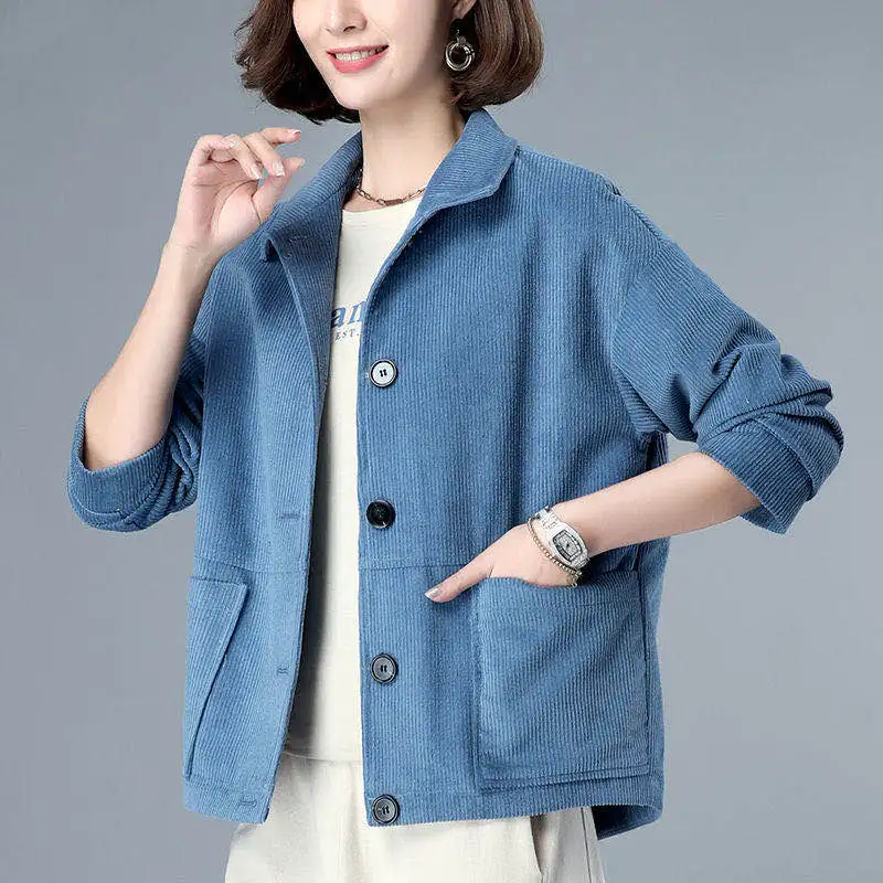 Women jackets Corduroy jacket Women's Korean Version Loose large size short coat Female outwears catch On the trend Plus size
Women jackets Corduroy jacket Women's Korean Version Loose large size short coat Female outwears catch On the trend Plus size