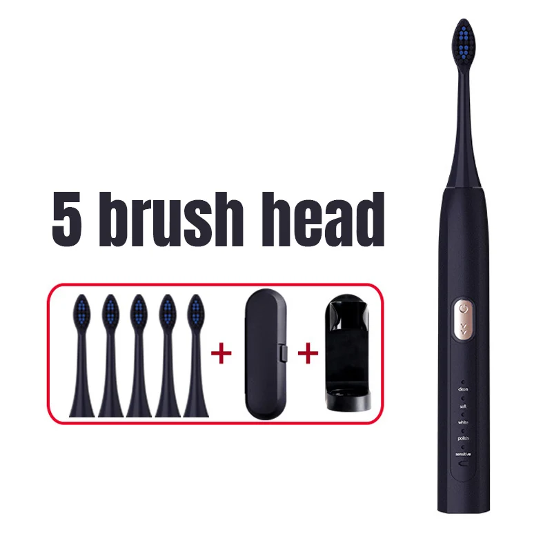 Wireless Charging Electric Toothbrush-with Smart Timer-includes 5 Brush Heads And Travel Box Holder
Wireless Charging Electric Toothbrush-with Smart Timer-includes 5 Brush Heads And Travel Box Holder
