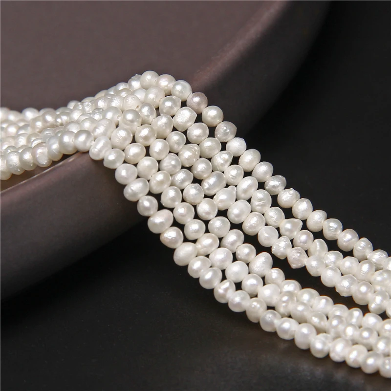 

2.5mm Tiny Freshwater Pearls Beads Natural White Pearl Seed Round Punch Pearl Bead For Jewelry Making DIY Bracelet Necklace 14"