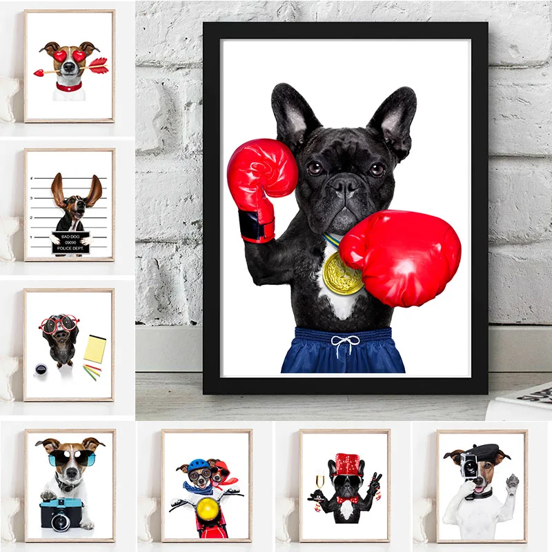 Nordic Style Funny Cartoon Animal Canvas Painting Poster And Print Clownish Boxing Dog Wall Pictures For Kids Living Room Decor
Nordic Style Funny Cartoon Animal Canvas Painting Poster And Print Clownish Boxing Dog Wall Pictures For Kids Living Room Decor