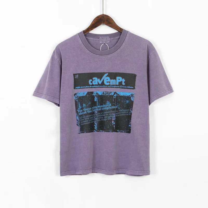 Trend ce-20 new wash batik used letter printed short sleeve T-shirt for men and women
Trend ce-20 new wash batik used letter printed short sleeve T-shirt for men and women