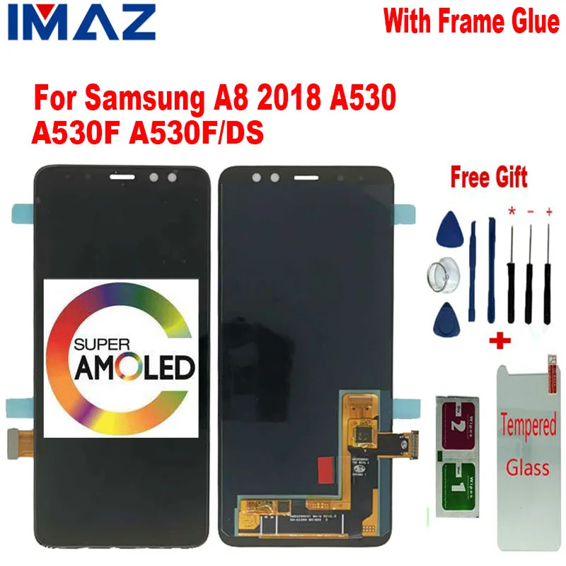 IMAZ AMOLED для 5 6 ''Samsung A8 2018 A530 ЖК-экран + сенсорная панель дигитайзер в сборе