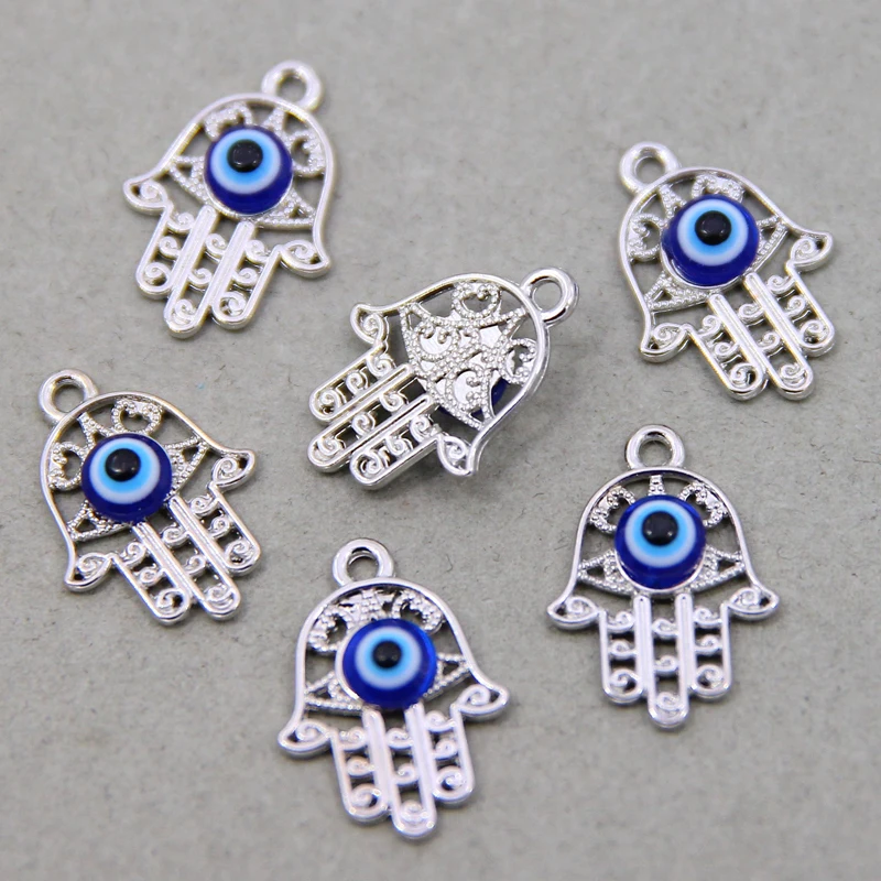 6 шт. Фатима рука синий сглаза бисер браслет ожерелье кулон ювелирные изделия