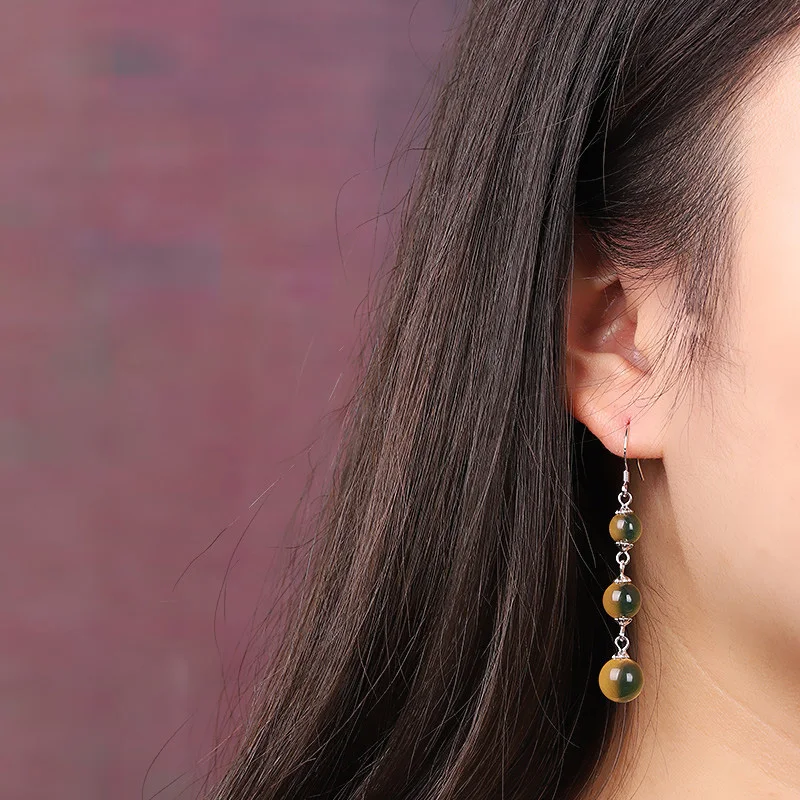 S925 Sterling Silver Amber Drop Earring for Women Mexican Blue Amber Earrings Handmade Female Jewelry
S925 Sterling Silver Amber Drop Earring for Women Mexican Blue Amber Earrings Handmade Female Jewelry