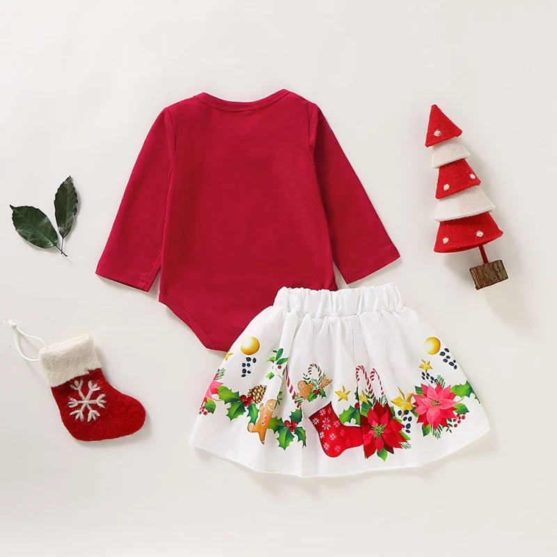 New Baby Girl Christmas Letters Print Romper Set Newborn Long Sleeve Tops Floral Skirts With Bowknot Autumn Costume
New Baby Girl Christmas Letters Print Romper Set Newborn Long Sleeve Tops Floral Skirts With Bowknot Autumn Costume