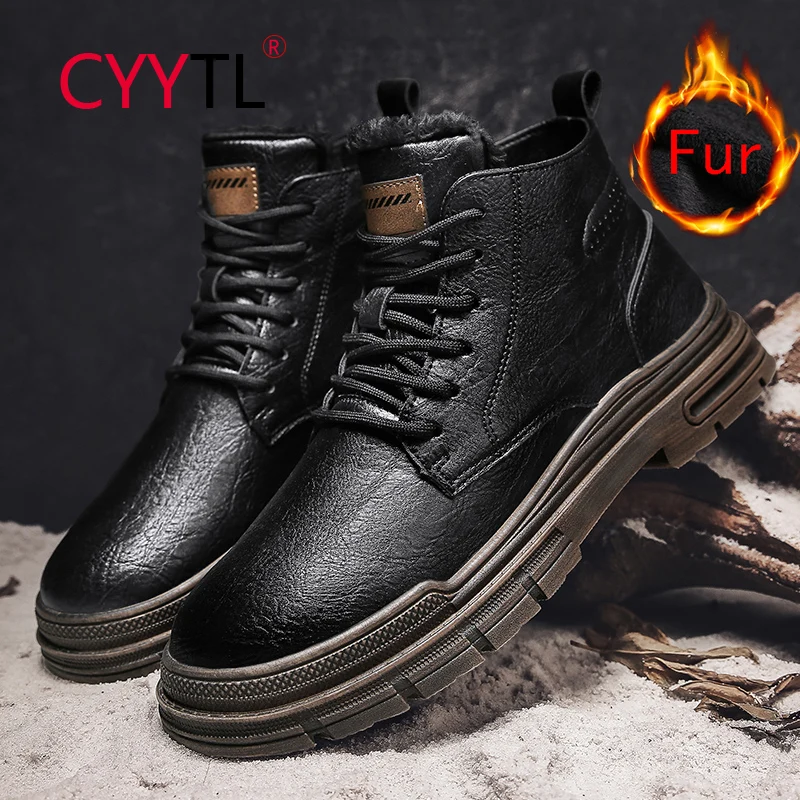 CYYTL Men's Warm Snow Winter Boots Ankle Leather Fur Lined Casual Outdoor Walking Shoes Keep Warm Insulated Waterproof Booties
CYYTL Men's Warm Snow Winter Boots Ankle Leather Fur Lined Casual Outdoor Walking Shoes Keep Warm Insulated Waterproof Booties