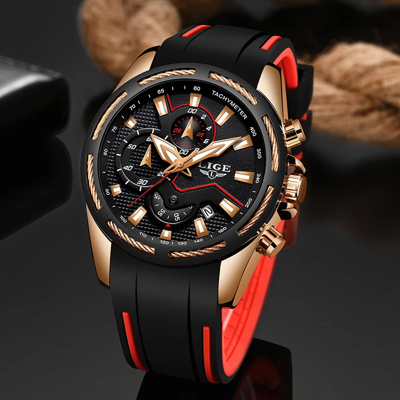 Relogio Masculino LIGE новые спортивные часы мужские модные роскошные брендовые