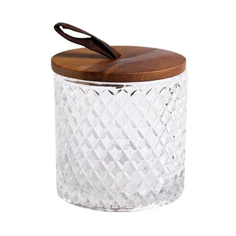 55KF Diamond Pattern Glass Jar with Wooden Lid Handle Coffee Storage Tank Tea Spice Clear Bottle Can Food Kitchen Container
55KF Diamond Pattern Glass Jar with Wooden Lid Handle Coffee Storage Tank Tea Spice Clear Bottle Can Food Kitchen Container