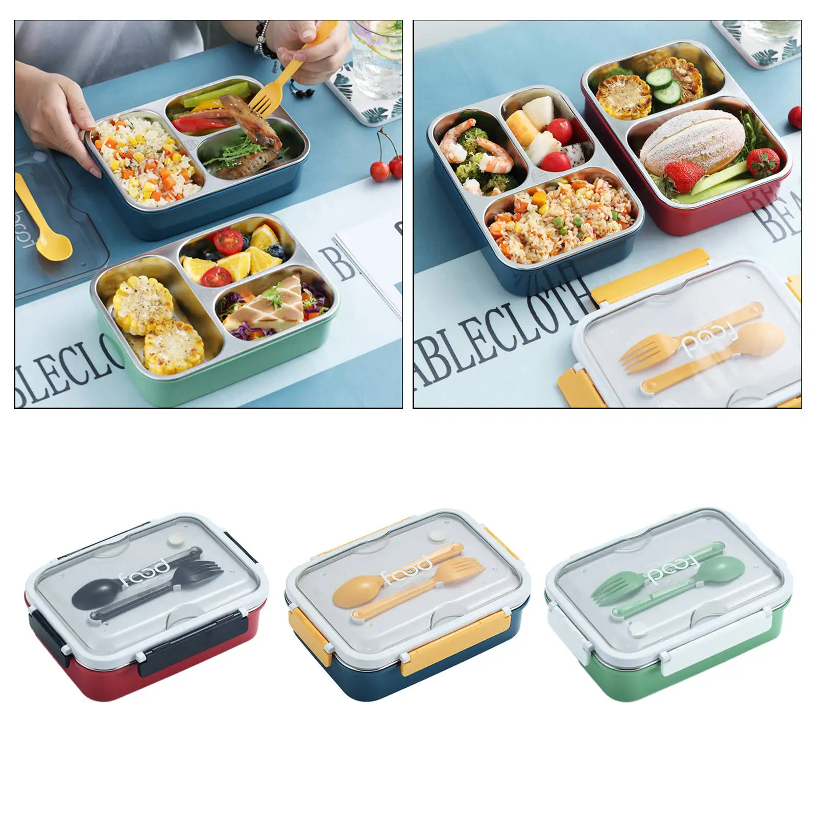 Portable Grids Lunch Box Bento Box Container Durable Meal Food Lunch Container for School Student
Portable Grids Lunch Box Bento Box Container Durable Meal Food Lunch Container for School Student