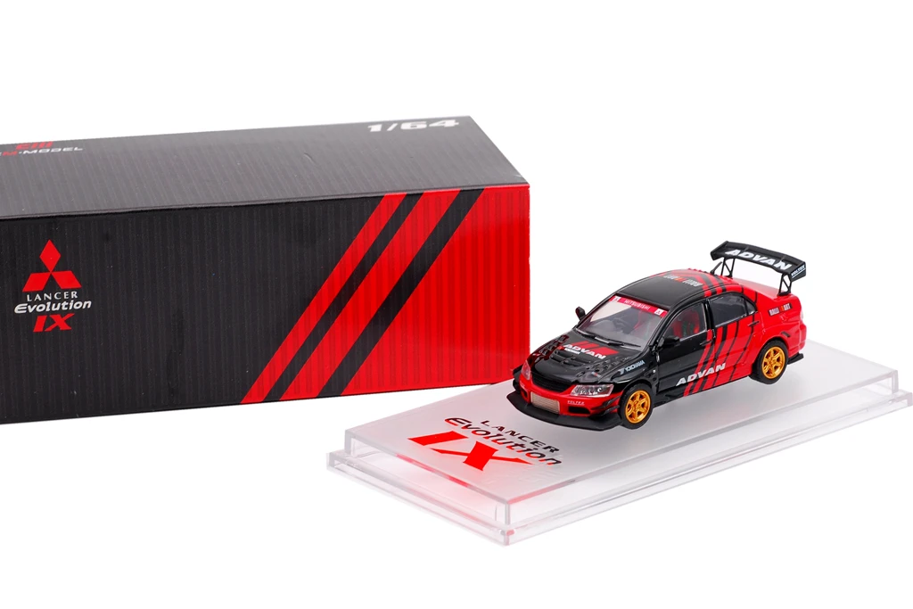 Игрушечные автомобили 1:64 Mitsu bishi Evo9 Voltex из красного и черного сплава